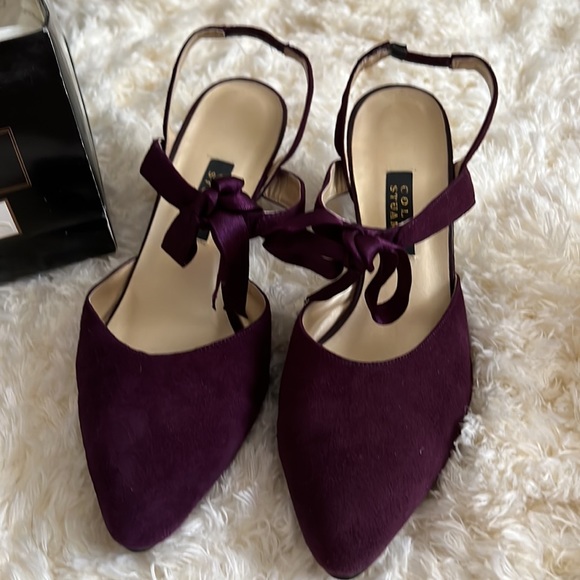 Victoria’s Secret-Purple Sexy Kitten Heels w Satin Bow in 6 - Picture 2 of 8